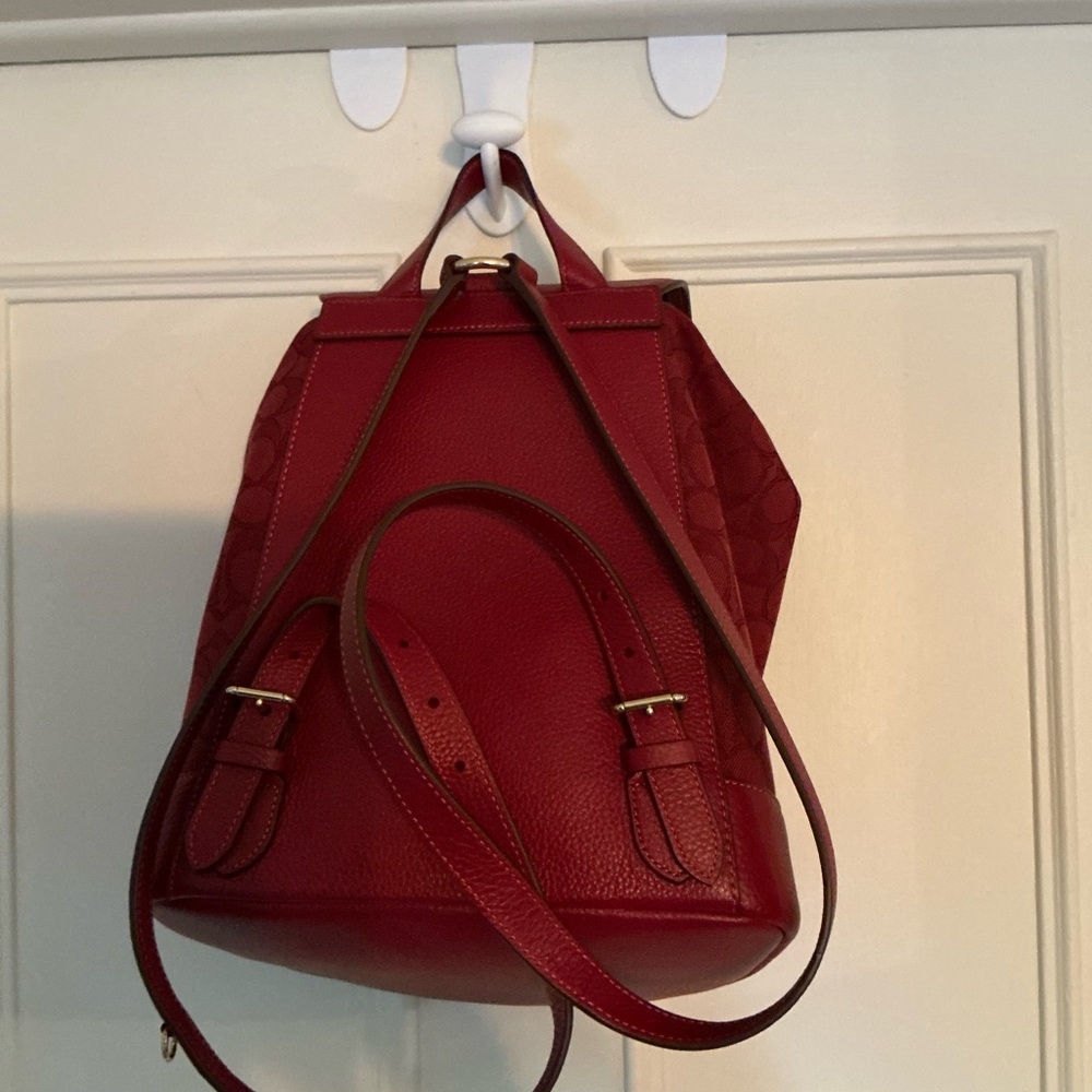 Coach Cherry Red Signature Backpack - Picture 4 of 7